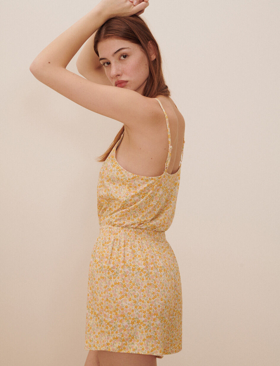 Short de pyjama - fleur senteurs jaune