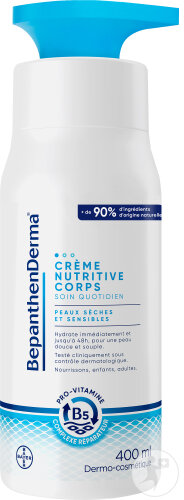 BepanthenDerma Crème Nutritive Corps Peaux Sèches Et Sensibles 400ml