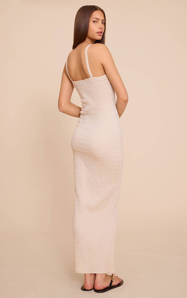 Robe Longue Texturée Sans Manches À Encolure Arrondie