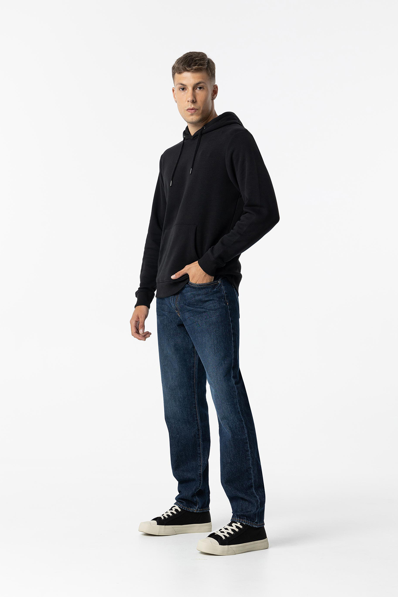 Calça jeans de corte reto