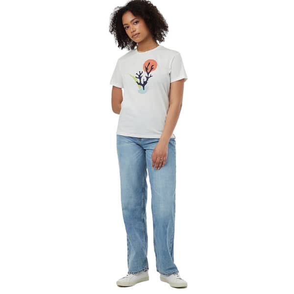 T-shirt TENTREE W CORAL T-SHIRT CLOUD WHITE/APRICOT ORANGE