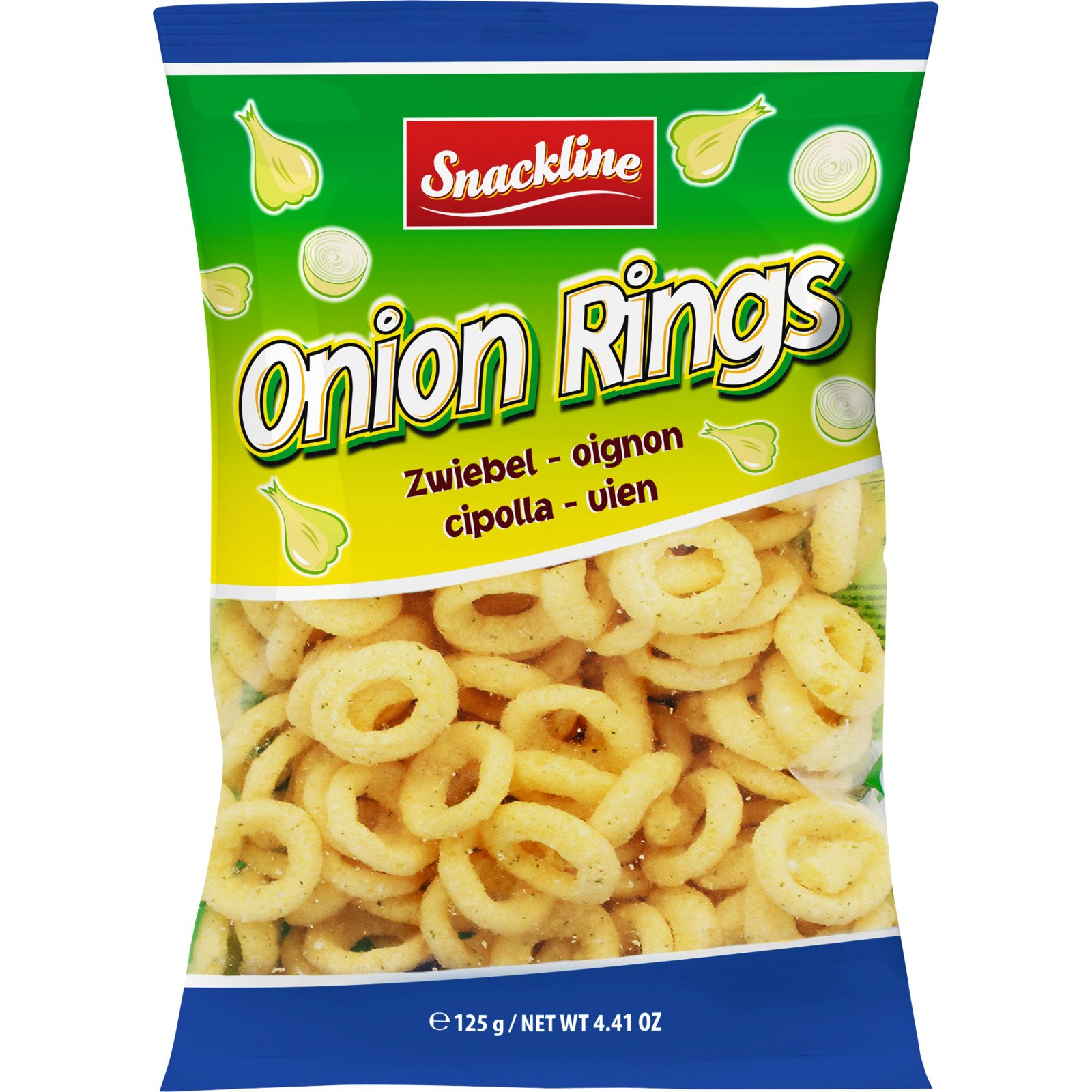 Snackline Onion Rings Maissnack gesalzen 125 g