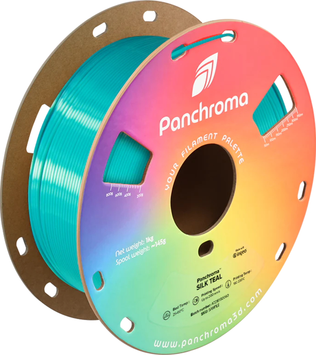 Polymaker  Panchroma™ PLA Silk Teal, 1,75 mm / 1000 g    Der Glanz der Eleganz in Teal