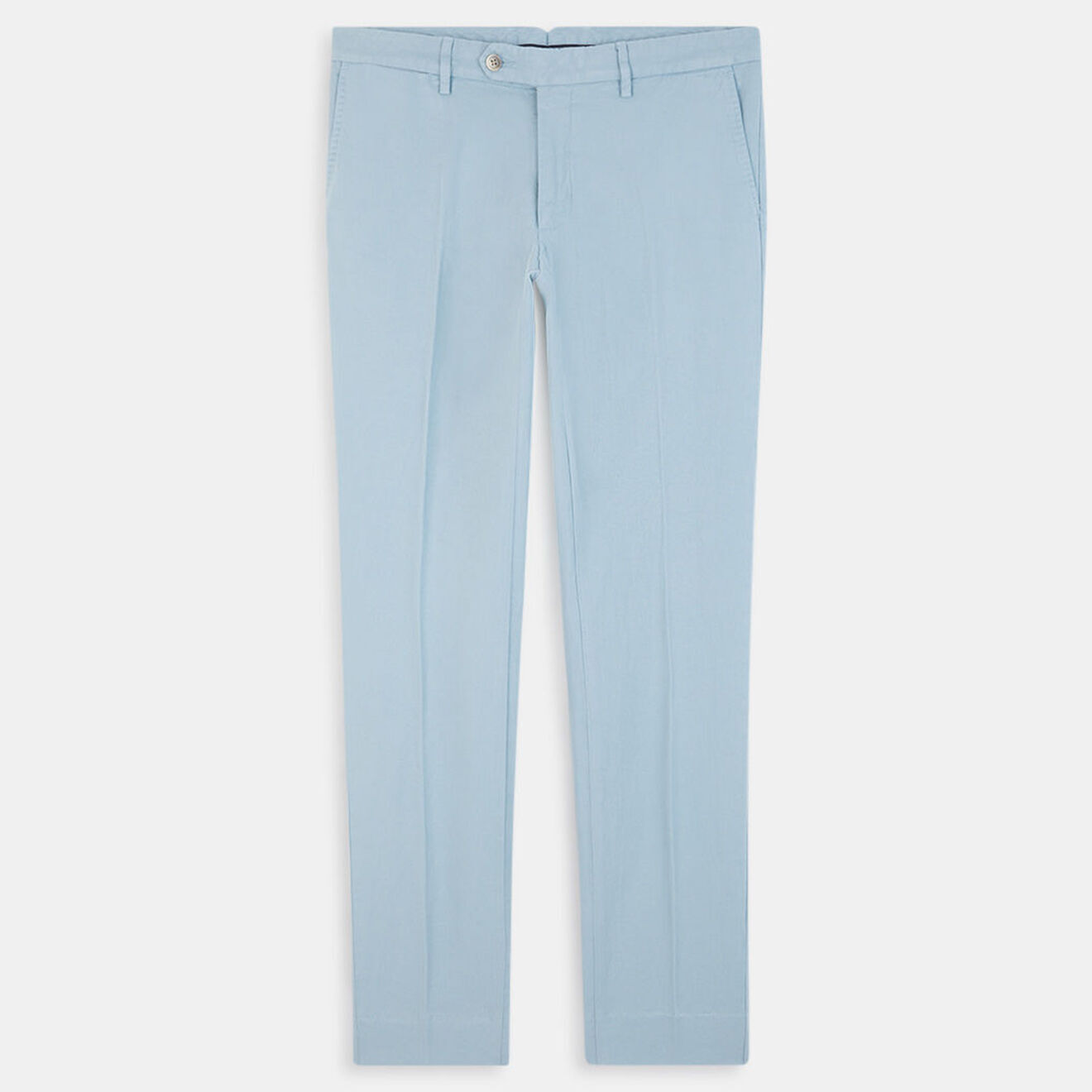 Hackett London Pantalon en Lin mélangé Chino Slim Fit bleu clair