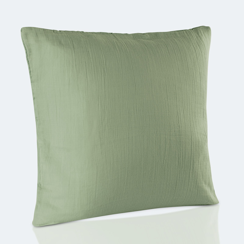 Taie d'oreiller gaze de coton 'Idylle' vert