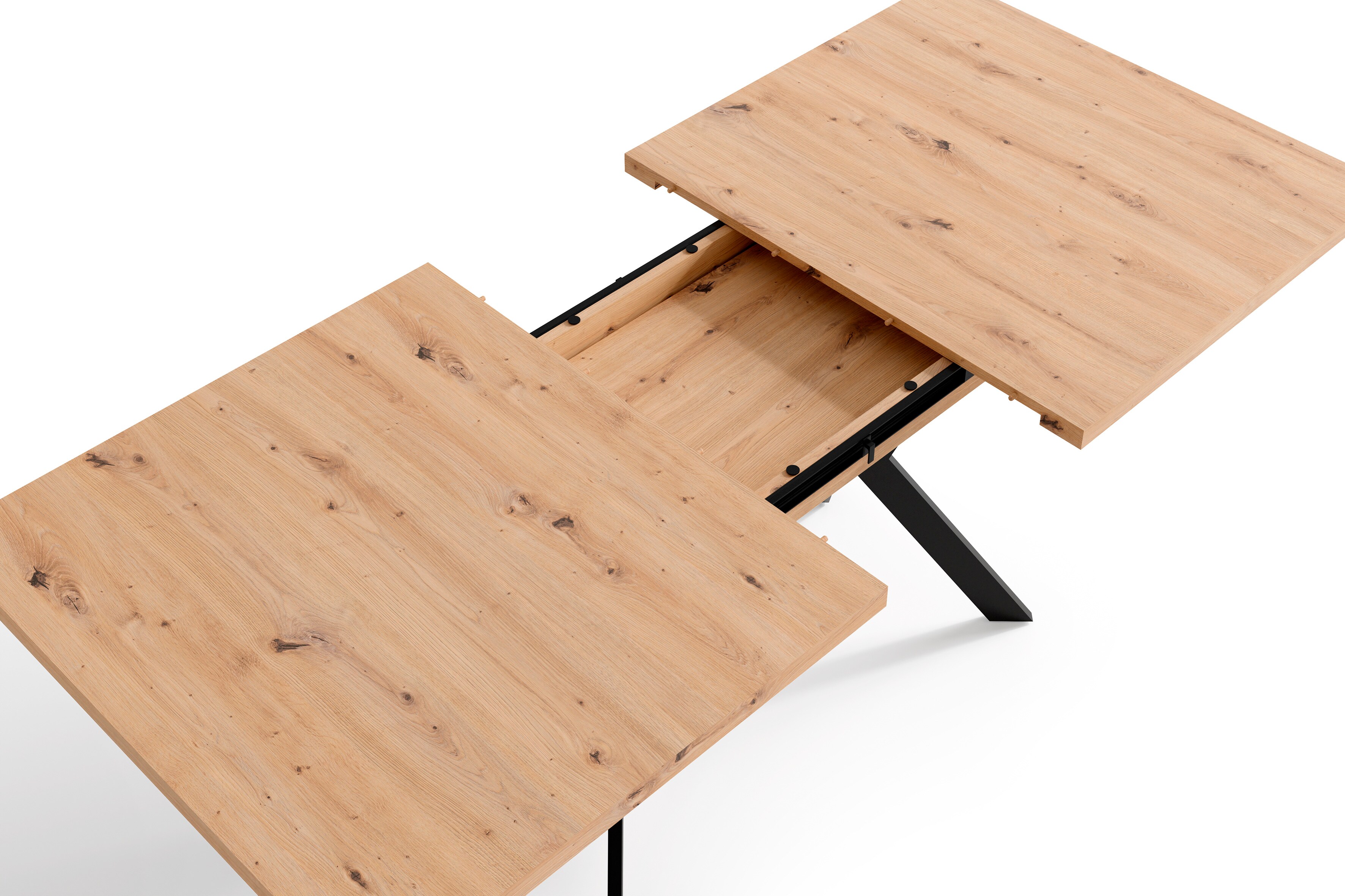 byLIVING Esstisch BREMEN, Breite 160 cm, Auszug 200 cm, Artisan Eiche/schwarz