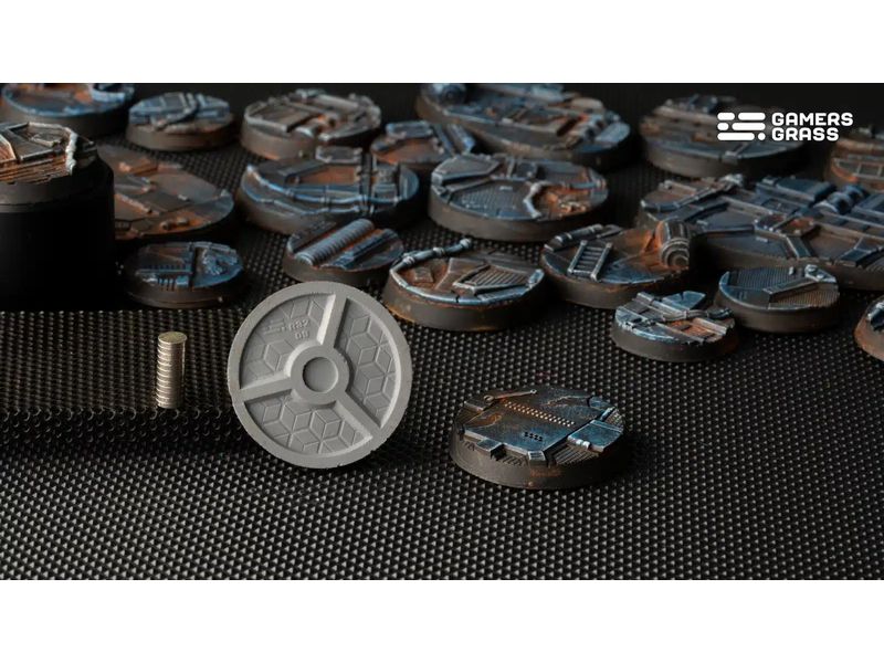 GamersGrass Spaceship Corridor round 32 mm (x8) Hochwertige Bases für den Miniaturenbau