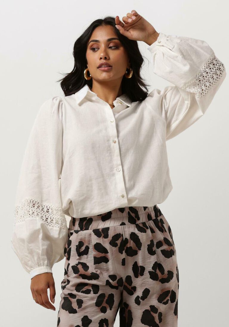 NUKUS gebroken wit nukus blouse lettie blouse embroidery