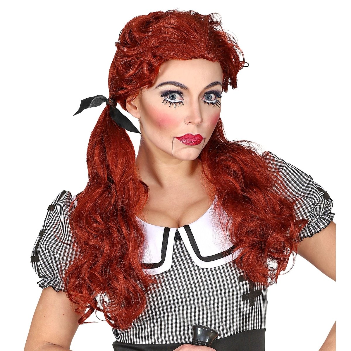 Halloween Pruik Rood Pop