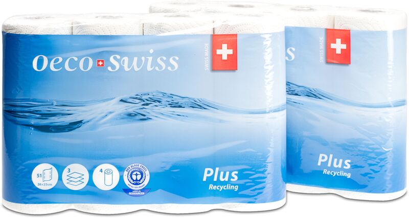 Oeco Swiss Haushaltpapier Plus, weiss, 4 Rollen