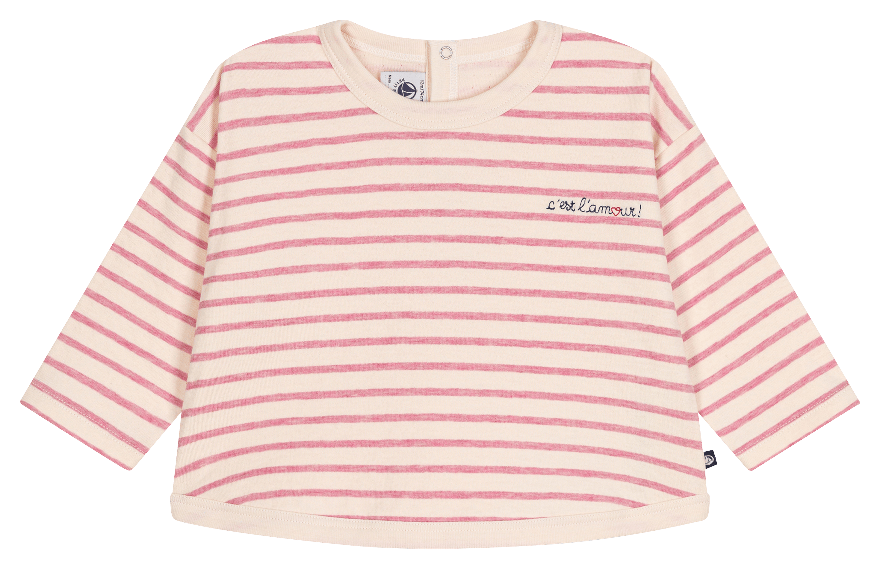 Tee-shirt col rond droit en coton imprimé | Multicolore