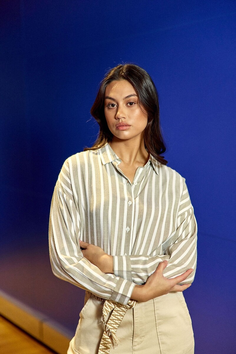 LA PETITE ETOILE<br>Camisa fluida de mangas compridas com listras, CLARA