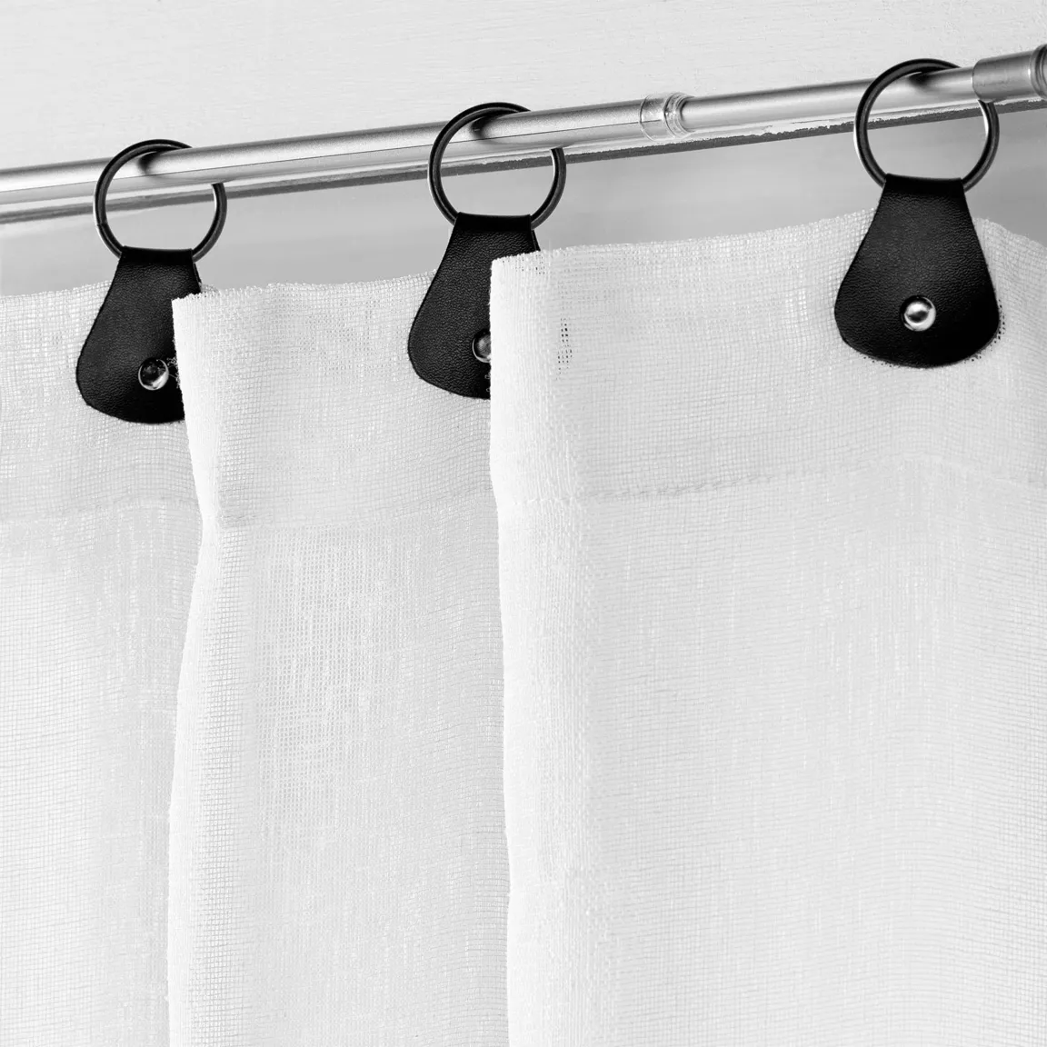 Paire de voilages anneaux (70 x 200 cm) Linka Blanc