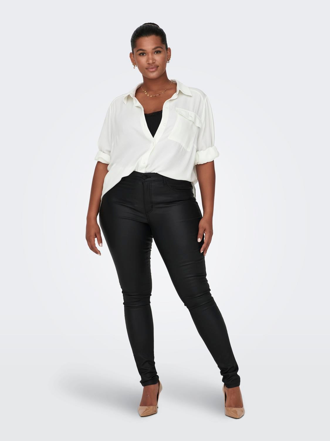 CARPUNK Mittlere Taille Skinny Fit Jeans Black