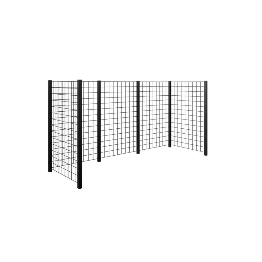 AVFALLSSKJULER PLUS STÅLSPALJÉ SVART 288X99X147 CM