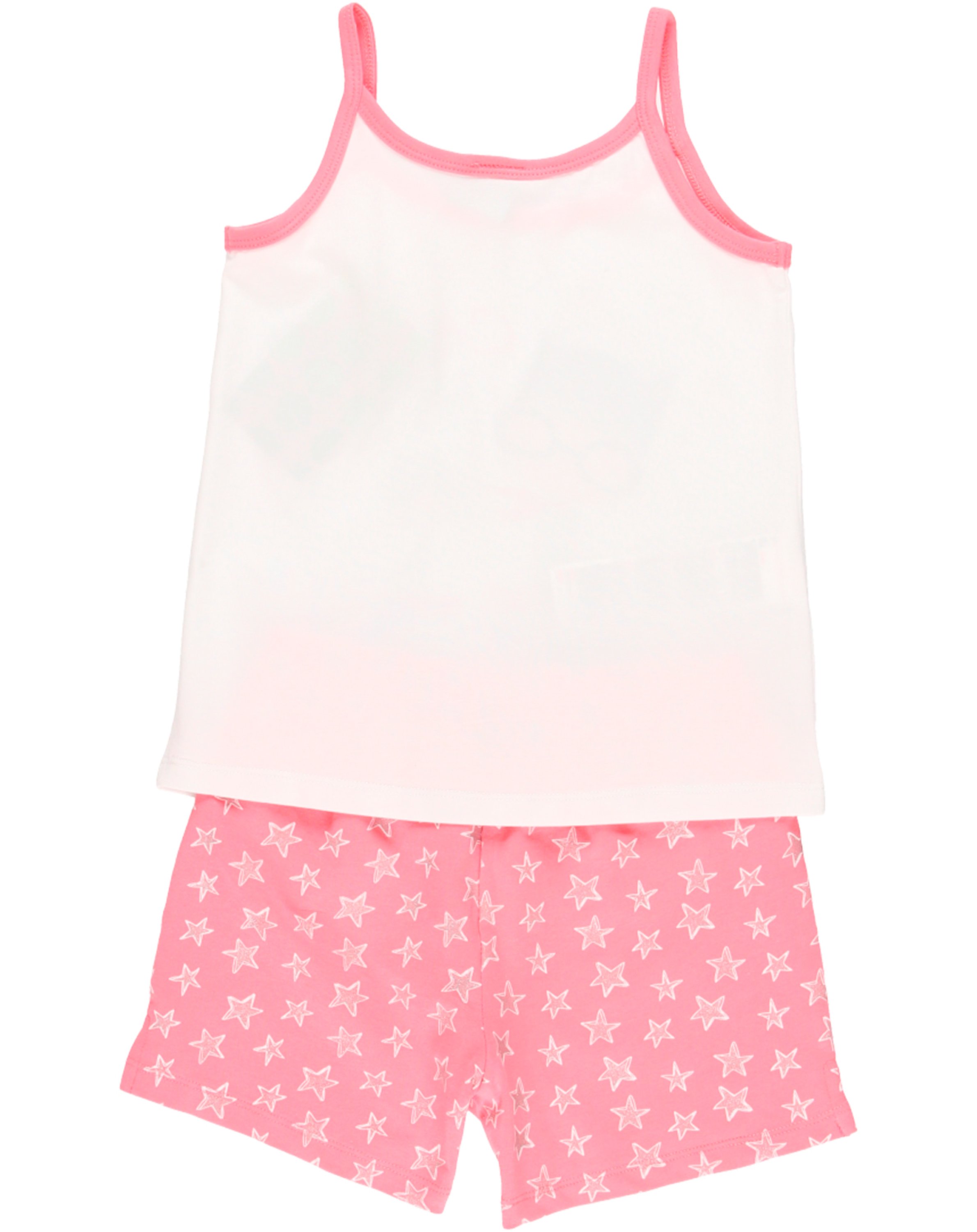 Schlafanzug CAT BABY kurz in weiß/pink