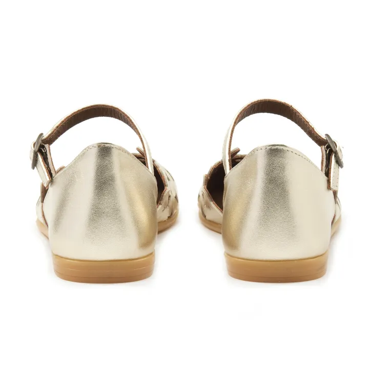 Pèpè Ballerines Scratchs Fleuries | Doré