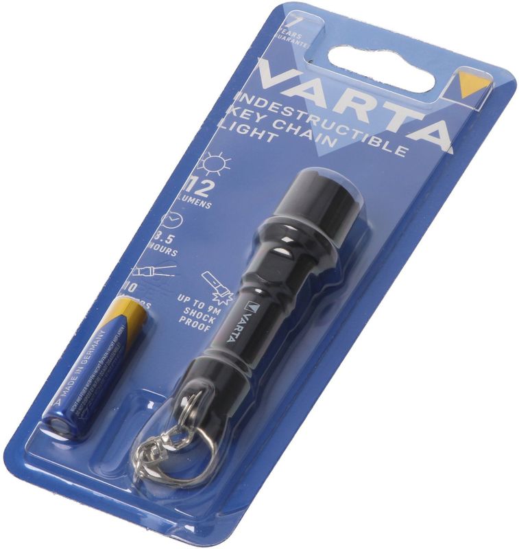 Varta - Indestructible - Zaklamp - Zwart - Kunststof - 12 Lumen