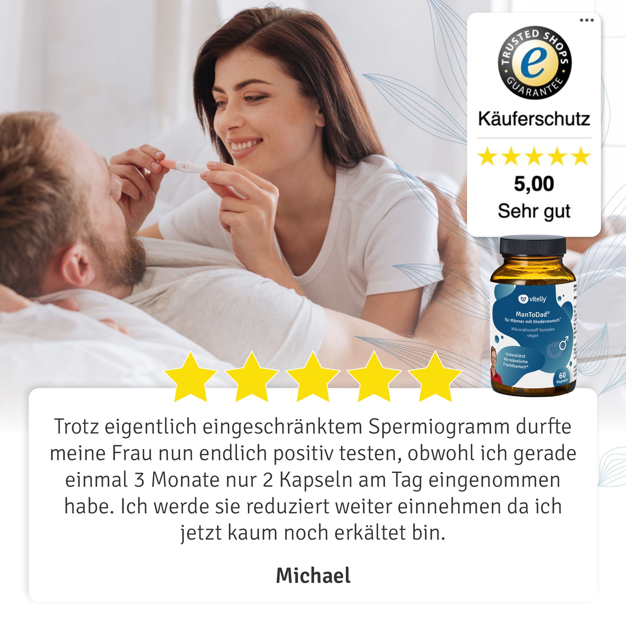 vitelly ManToDad® Kinderwunsch Vitamine für einen Monat