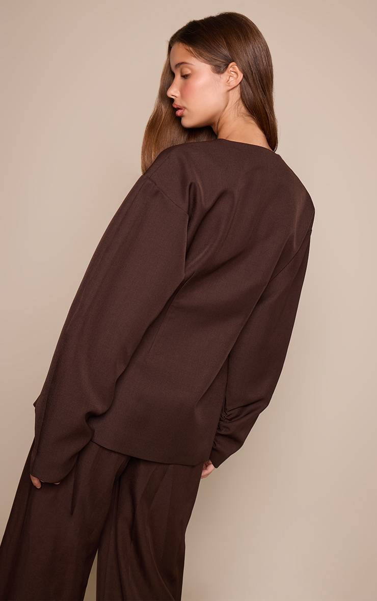 Marron Foncé Pantalon Cocon Coordonné Avec Détail De Finition