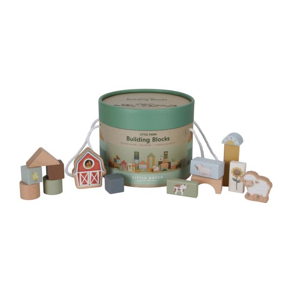Little Dutch Little Farm Houten Blokken In Ton