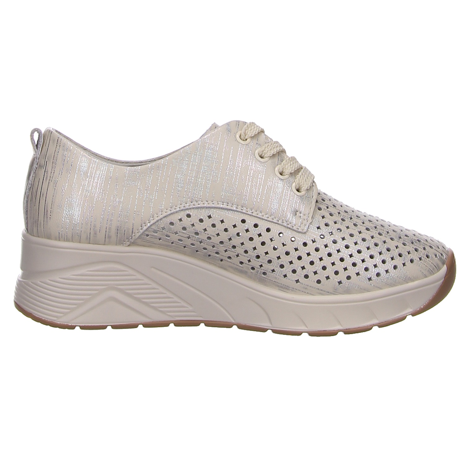 HBH Damen Schnürhalbschuhe beige