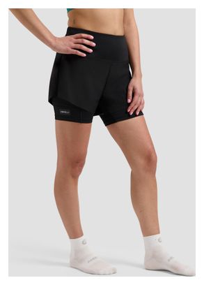 Short 2-en-1 De Running Rogelli Distance Noir Femme