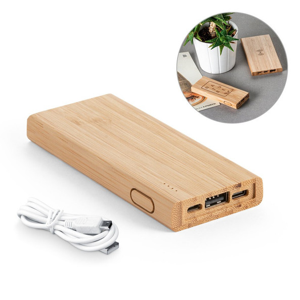 hi!dea 97915 - Power bank 5 000 mAh en bambou