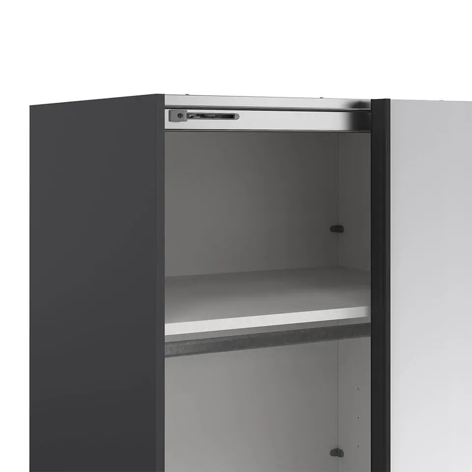 Hioshop Como schuifdeurkast 2 deuren met spiegel 245x220cm mat grijs
