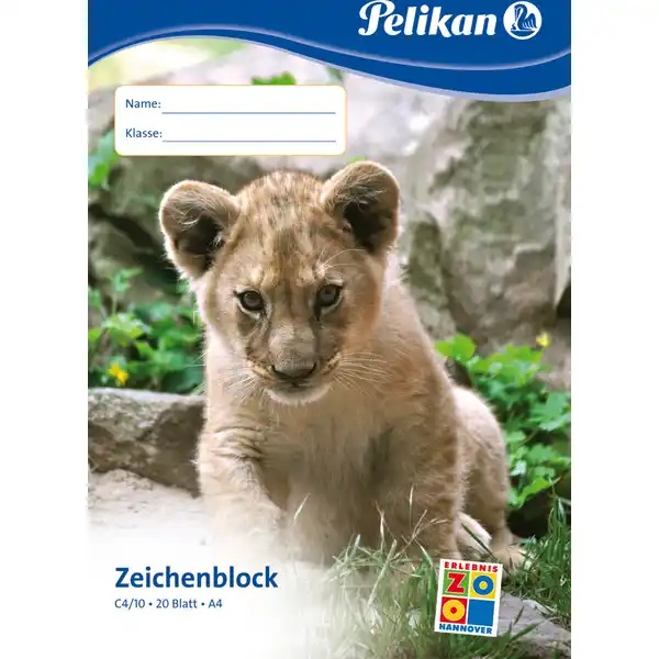 Zeichenblock mit Tiermotiv C4 / 20, A4, 10 Blatt, sortiert