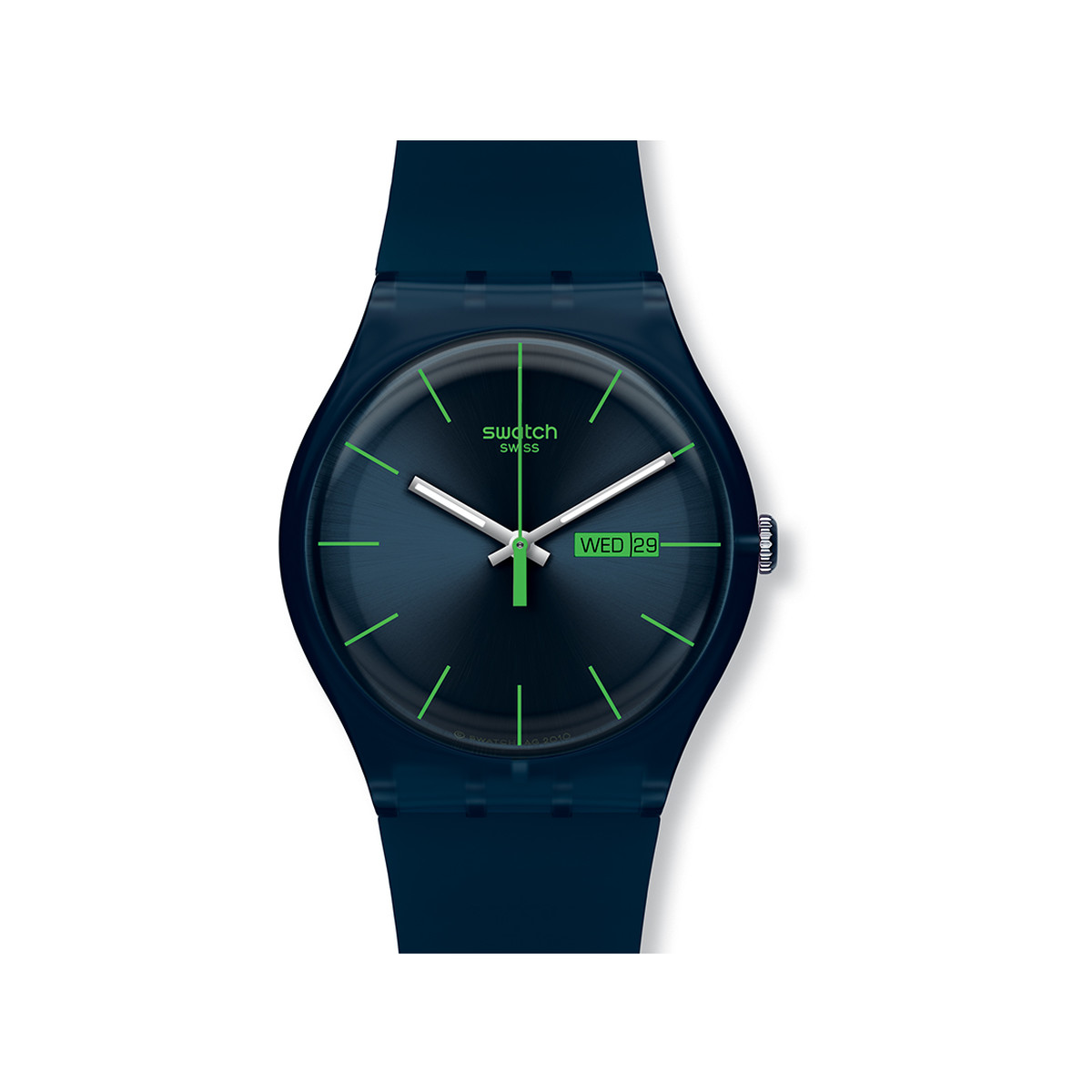 Montre Swatch mixte matériaux biosourcés bleu