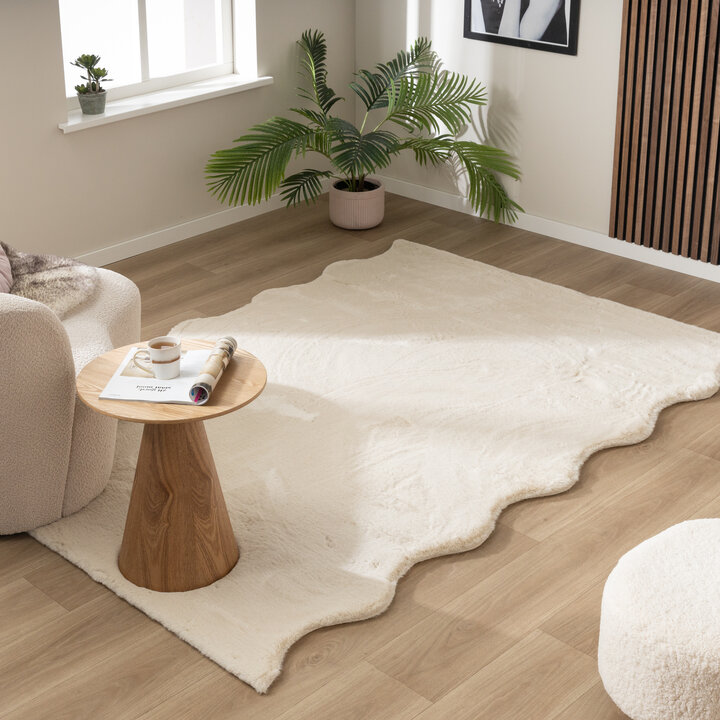 Hoogpolig vloerkleed - Comfy Supreme Wavy Creme