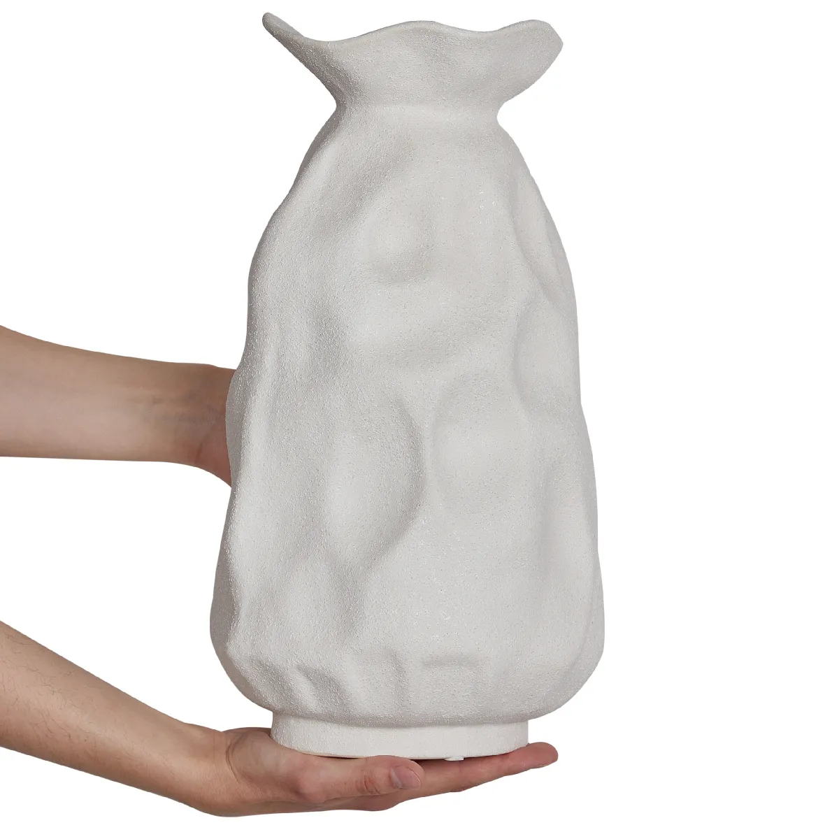 Beliani Vase CATTAIL Blanc Cassé