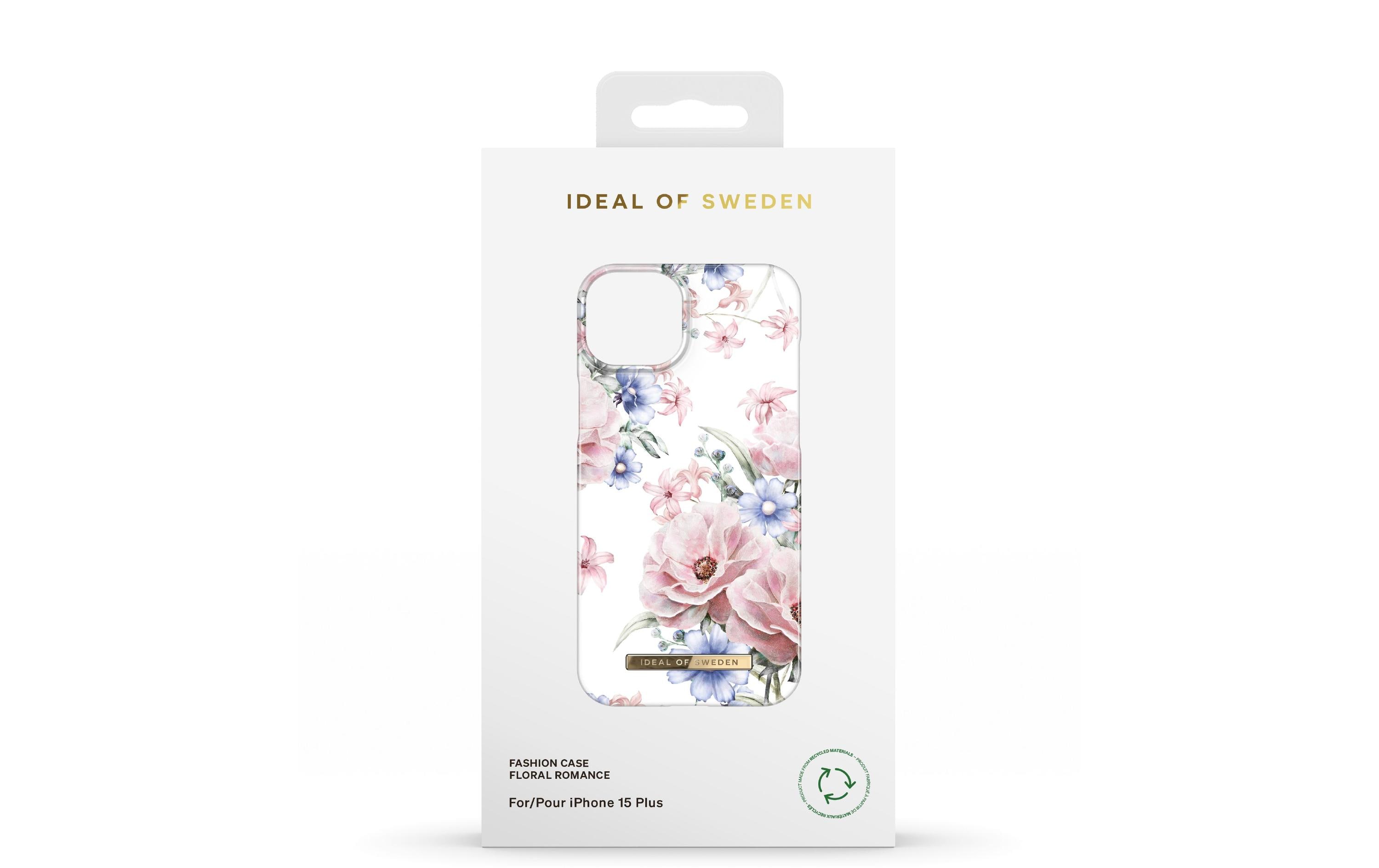 Back Cover Floral Romance iPhone 15 PlusPolycarbonat-Backcover im Marmor-Look für das Apple iPhone 15 Plus