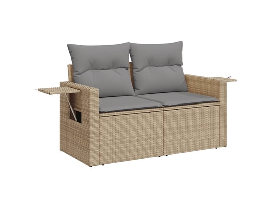VIDAXL - Salon extérieur Salon de jardin avec coussins 9 pcs beige résine tressée