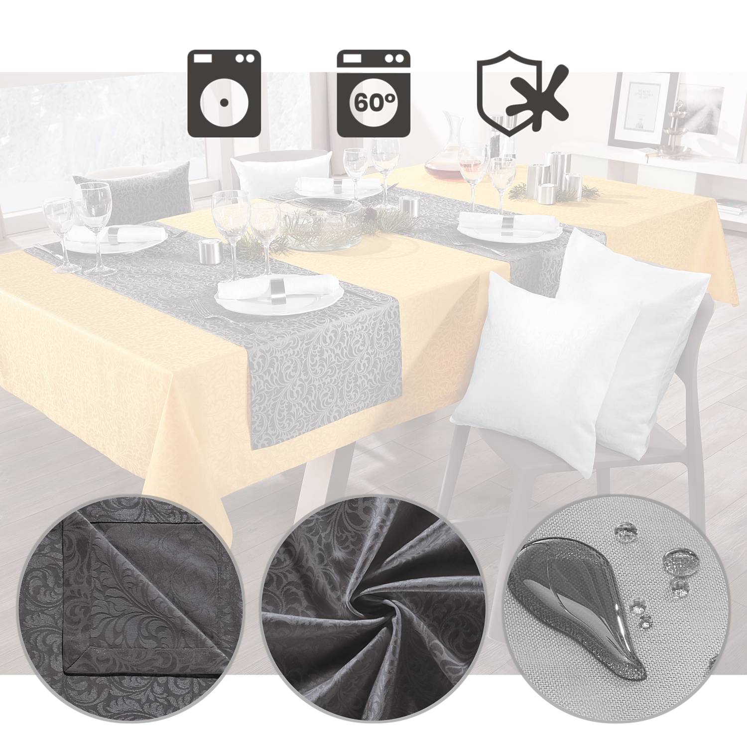 Erwin Müller fleckabweisende Damast Tischdecke 
