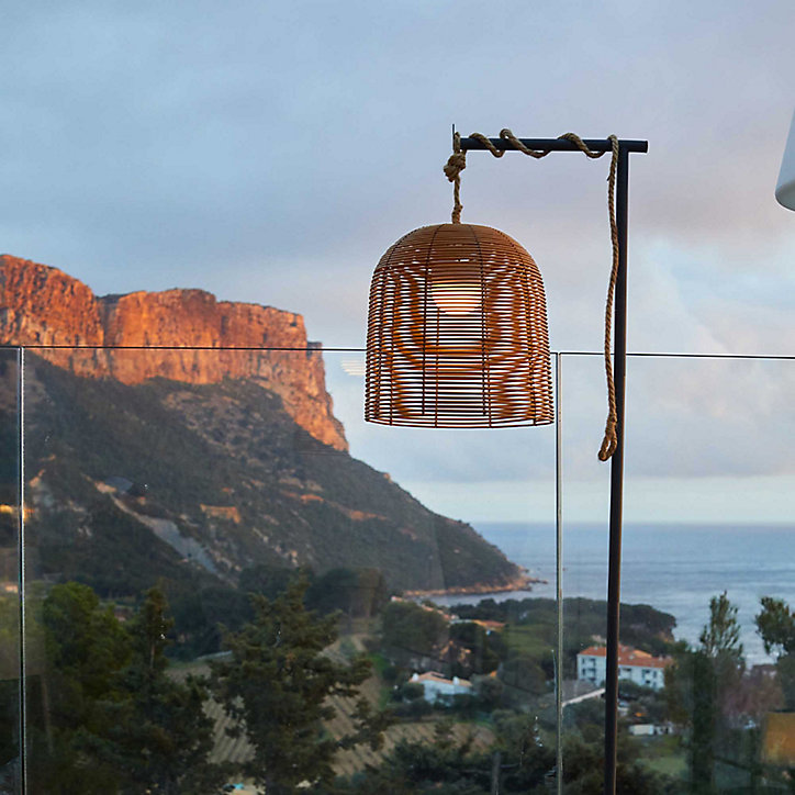 Lampe sans fil LED intégrée dimmable 1W Hang bohème Lumisky marron l.30 x H. 31 x P.30 x Ø 30 cm