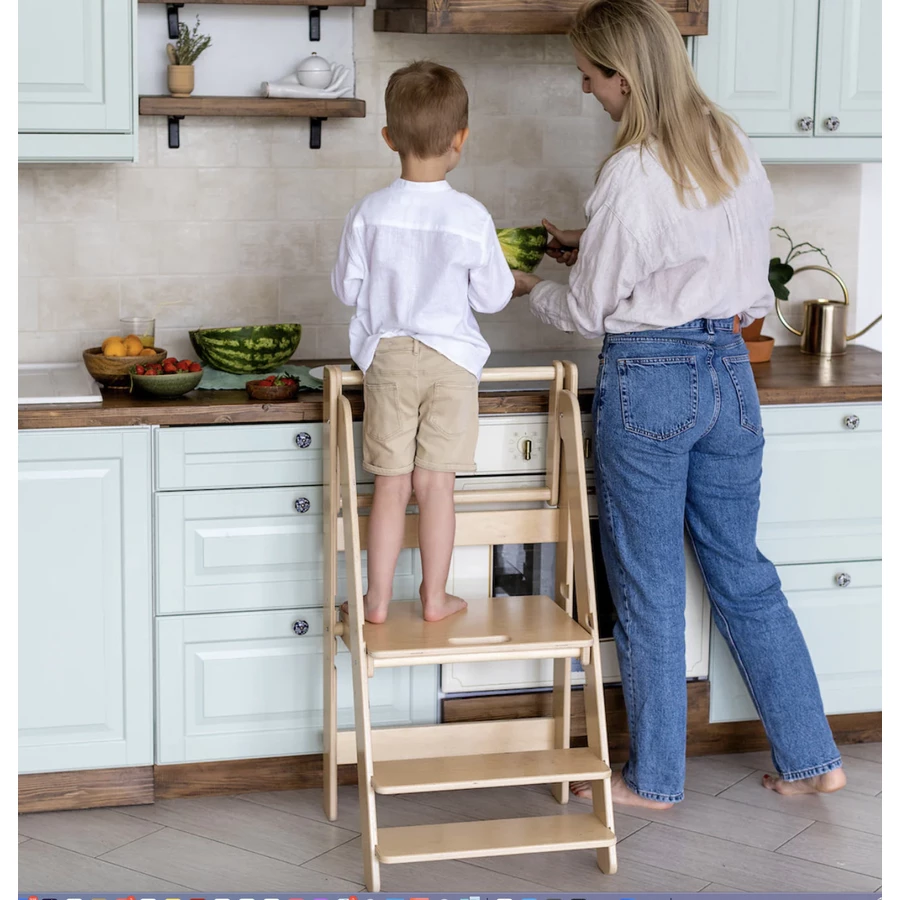 Montessori® Lernturm - zusammenklappbar - Learning Tower - foldable Montessori® by Busy Kids mehrfarbig
