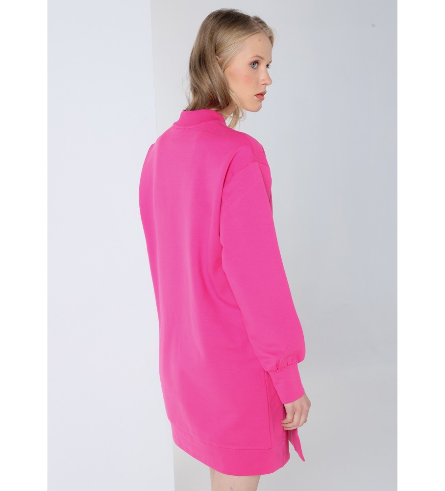 Vestido Lois Pink com fenda lateral