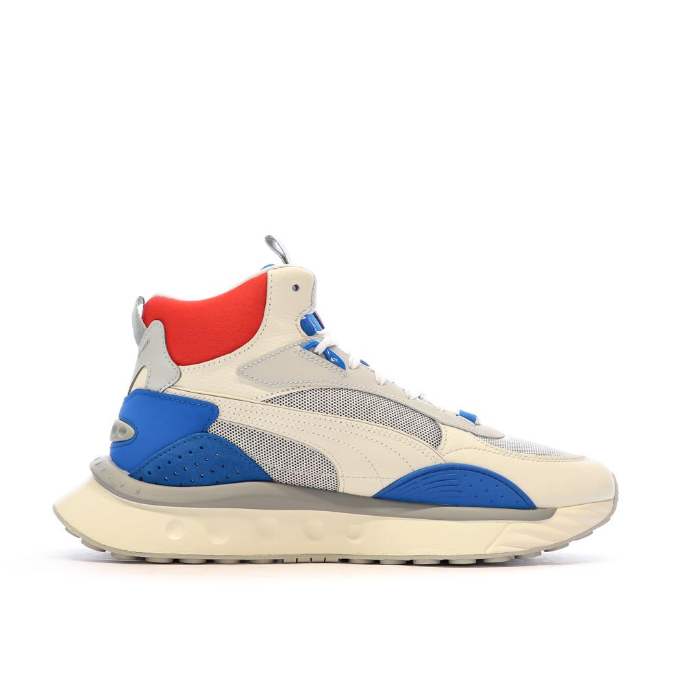 Puma Baskets Blanche/Rouge Homme Puma Wild Rider Mid