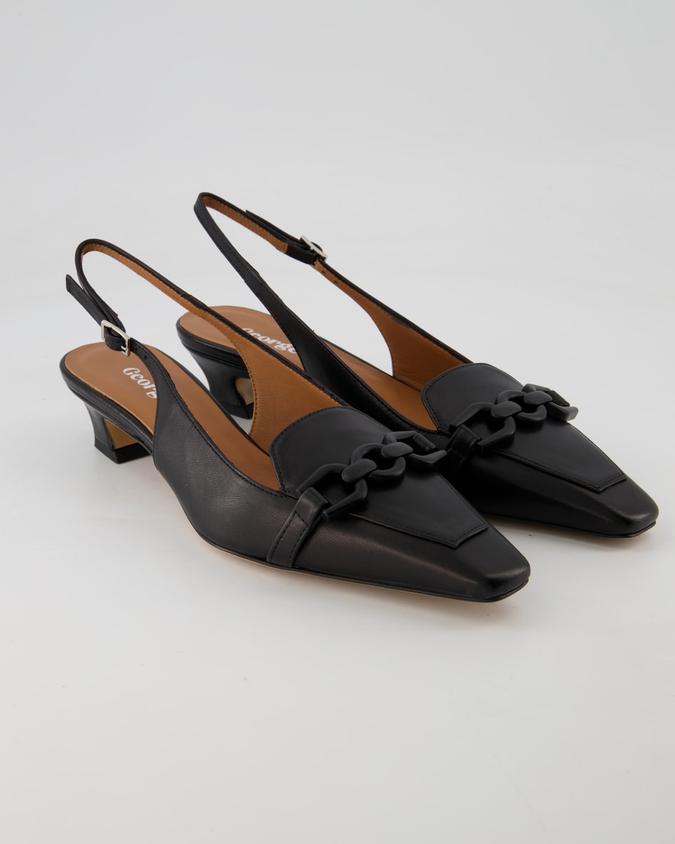 George Watts G9512 Slingpumps in Schwarz