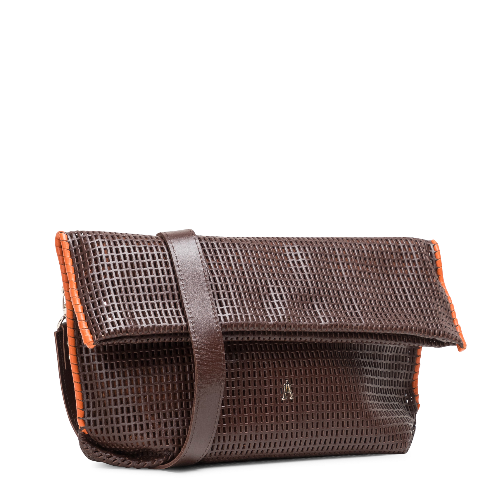 MID - Sac bandoulière en cuir ajouré | Marron