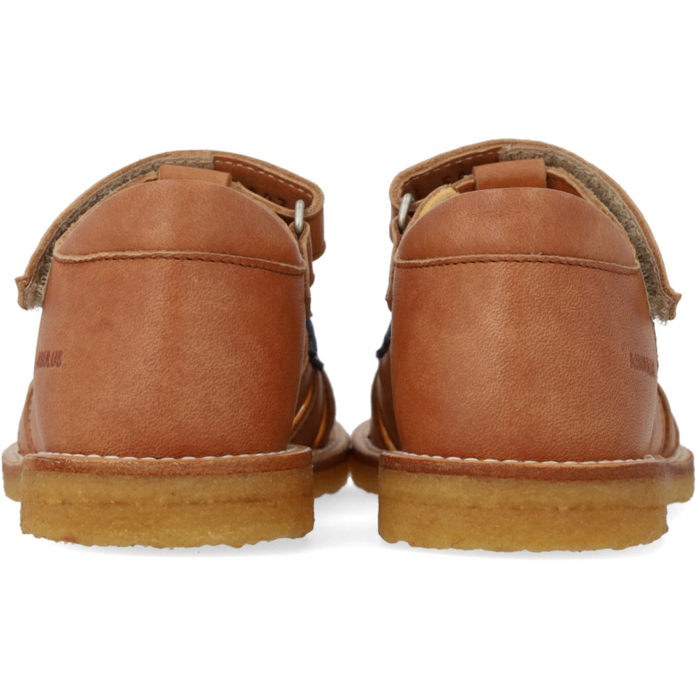 Køb Angulus Tan/Navy/Indigo/Blue Fog Colourblock Regnbuesandal Med Velcro