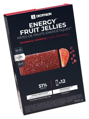 Pâtes de fruits énergétiques Decathlon Nutrition Fraise/Cranberries - 12x25g