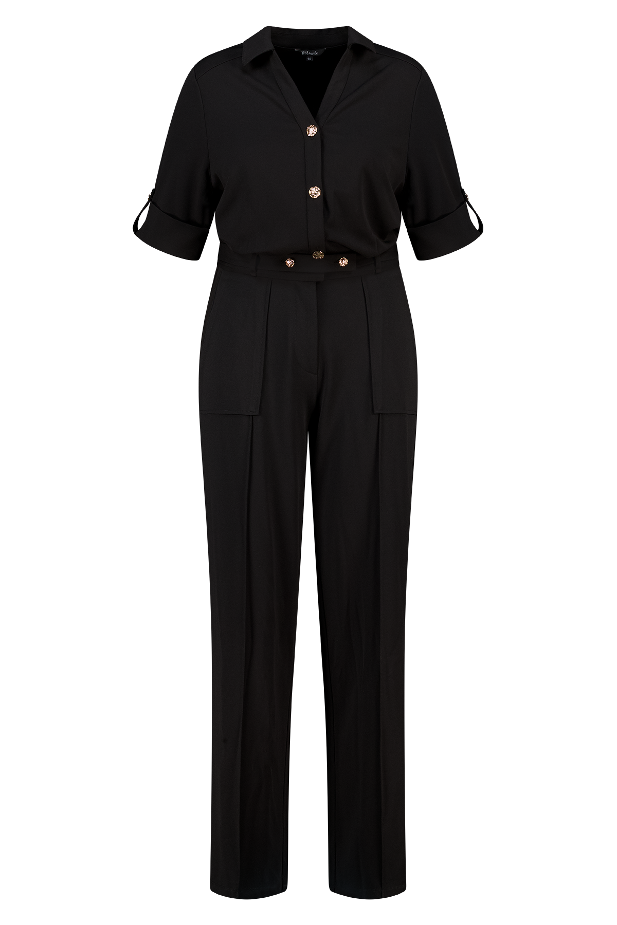 Jumpsuit met knoopsluiting Zwart