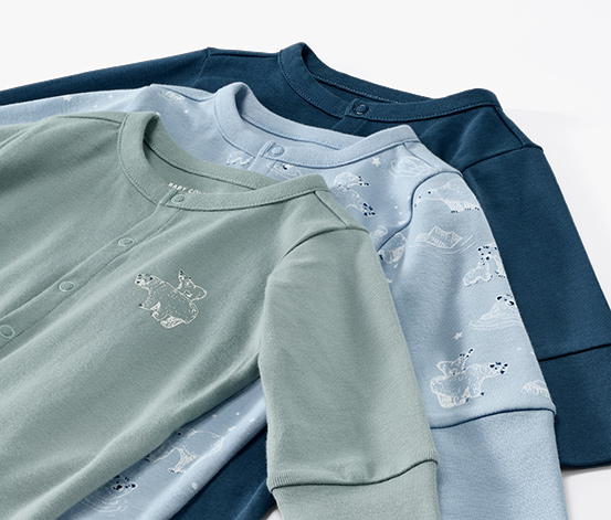 3 Baby-Pyjamas, blau