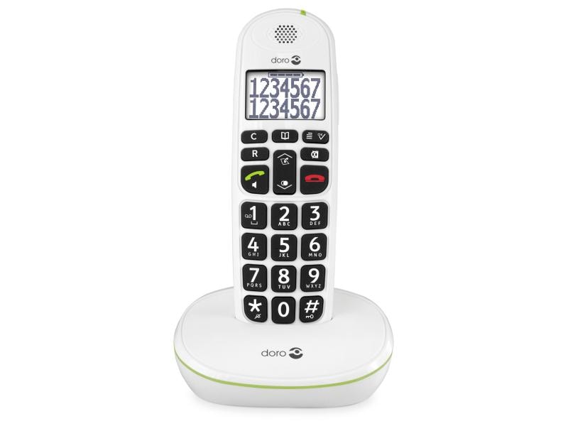 Doro Schnurlostelefon PhoneEasy 110 Weiss Benutzerfreundliches schnurloses DECT-Telefon
