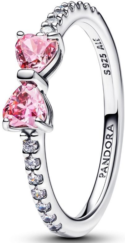 Pandora - Dames Ring - Zilver - 925 Sterling Silver Roze Strik