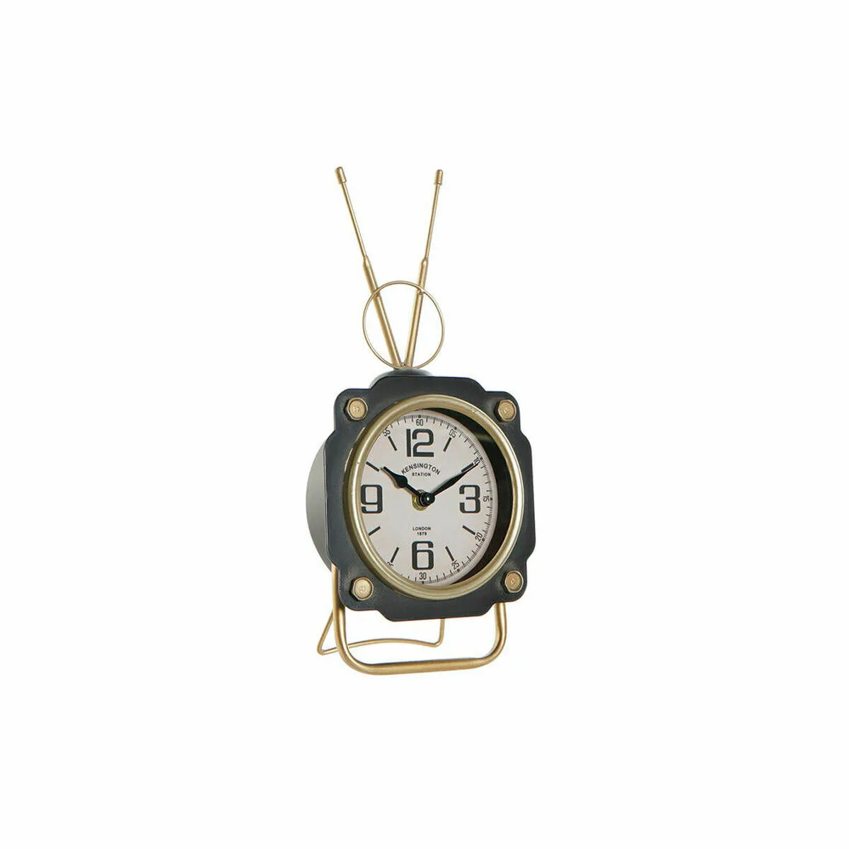 DKD Home Decor Horloge de Table Noir Doré