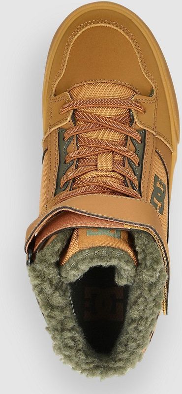 DC Shoes Pure High Top winter skateboardschoenen voor jongens, wheat, 32.5 EU